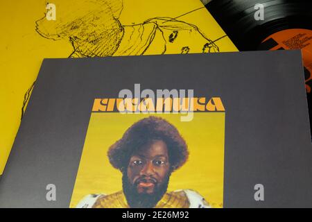 Viersen, Deutschland - 9. Januar. 2020: Nahaufnahme des Vinyl-Plattencovers von Soul-Sänger Michael Kiwanuka Stockfoto