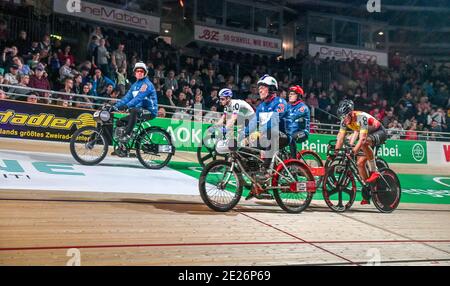 Sixdays Berlin 2019, 30 Runden Derny, 4. Tag. Sonntag 27.01.2019, Velodrom, Prenzlauer Berg, Berlin, Deutschland Stockfoto