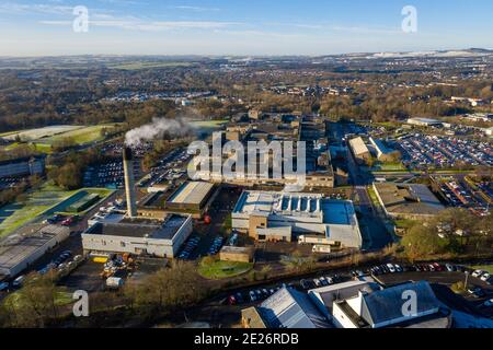 Luftaufnahme des St. John's Hospital, Howden, Livingston, West Lothian. Stockfoto