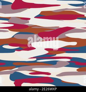 Nahtloses, unifarbenes, flaches Camo-Digitalmuster Stockfoto