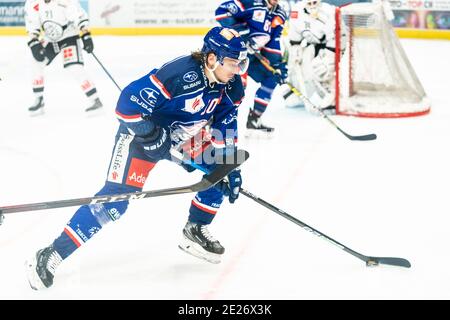 12. Januar 2021, Zürich, Hallenstadion, Nationalliga: ZSC Lions - HC Lugano, # 10 Sven Andrighetto (ZSC) Quelle: SPP Sport Pressefoto. /Alamy Live Nachrichten Stockfoto