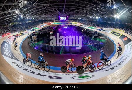 Sixdays Berlin 2019, 30 Runden Derny, 4. Tag. Sonntag 27.01.2019, Velodrom, Prenzlauer Berg, Berlin, Deutschland Stockfoto