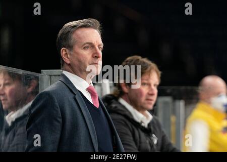 12. Januar 2021, Zürich, Hallenstadion, Nationalliga: ZSC Lions - HC Lugano, Trainer Serge Pelletier (Lugano) Quelle: SPP Sport Pressefoto. /Alamy Live Nachrichten Stockfoto