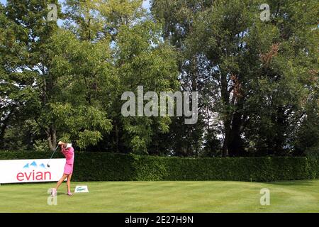 Alexis Thompson aus den USA spielt am 23. Juli 2011 in Evian-les-Bains, Frankreich, während der dritten Runde der Evian Masters in Evian-les-Bains, Frankreich, ihren Abschlag. Foto von Manuel Blondau/ABACAPRESS.COM Stockfoto