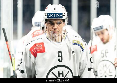 12. Januar 2021, Zürich, Hallenstadion, Nationalliga: ZSC Lions - HC Lugano, # 9 Reto Suri (Lugano) Quelle: SPP Sport Pressefoto. /Alamy Live Nachrichten Stockfoto