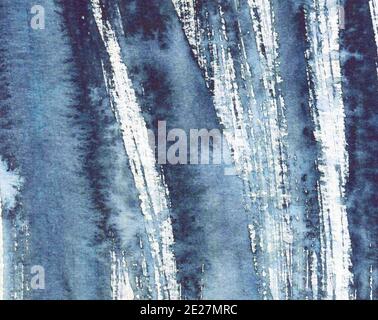 Aquarell abstrakter Grunge-Hintergrund, monochrom, handbemalte Textur, Aquarellflecken. Stockfoto
