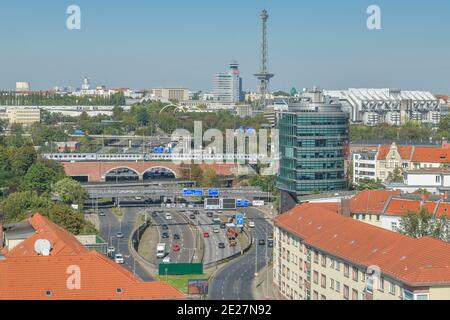 Autobahnkreuz Funkturm, Charlottenburg, Berlin, Deutschland Stockfoto