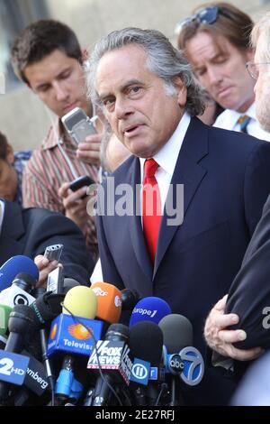 Dominique Strauss-Kahns Pressekonferenz vor dem New Yorker Strafgerichtshof in New York City, 23. August 2011. Foto von Hahn-Guerin-Taamallah-Pantaleo/ABACAPRESS.COM Stockfoto