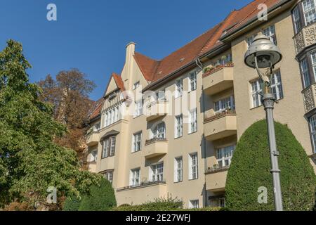 Altbauten, Landauer Straße, Rheingauviertel, Wilmersdorf, Charlottenburg-Wilmersdorf, Berlin, Deutschland Stockfoto