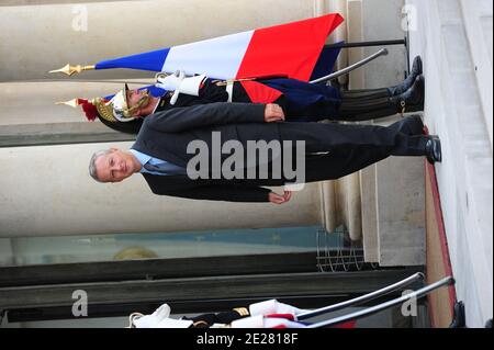 Der französische Minister für Landwirtschaft, Ernährung, Fischerei, ländliche Angelegenheiten und Raumordnung (Regionalentwicklung) Bruno Le Maire kommt am 31 2011. August zur 19. Jährlichen Botschafterkonferenz im Elysée-Palast in Paris, Frankreich. Foto von Mousse/ABACAPRESS.COM Stockfoto