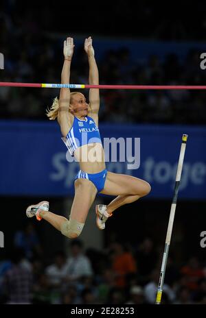 Nikoleta Kiriakopoulou aus Griechenland tritt am vierten Tag der 13. IAAF Leichtathletik-Weltmeisterschaften im Daegu Stadium On in Daegu, Südkorea, am 30. August 2011 beim Polsprung-Finale der Frauen an. Foto von Myunggu Han/ABACAPRESS.COM Stockfoto