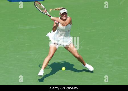 Die Dänin Caroline Wozniacki ist am 6. Tag bei den US Open in Flushing Meadows, New York City, NY, USA, am 3. September 2011 gegen die US-Amerikanerin Vania King im Einsatz. Foto von Elizabeth Pantaleo/ABACAPRESS.COM Stockfoto