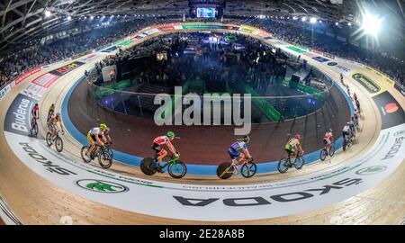 Sixdays Berlin 2019, 4. Tag. Sonntag 27.01.2019, 7,5 km Punktefahren, Velodrom, Prenzlauer Berg, Berlin, Deutschland Stockfoto