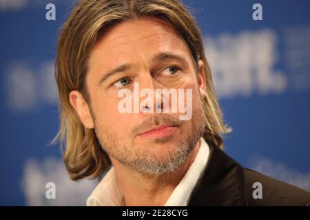 Brad Pitt nimmt an der Pressekonferenz von 'Moneyball' beim Toronto International Film Festival 2011 Teil. Toronto, Kanada, 9. September 2011. Foto von Lionel Hahn/ABACAPRESS.COM Stockfoto