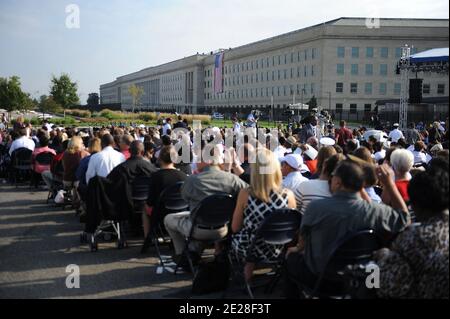 Das Pentagon erinnert an den 10. Jahrestag der 9/11 2001 Terroranschläge am 11. September 2011 in Arlington, VA, USA. Foto von Olivier Douliery/ABACAPRESS.COM