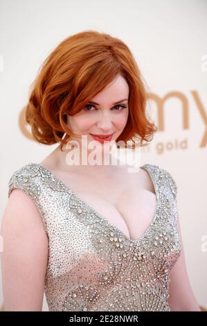 Christina Hendricks nimmt an den 63. Jährlichen Primetime Emmy Awards im Nokia Theater L.A. Teil Live in Los Angeles, CA, USA am 18. September 2011. Foto von Lionel Hahn/ABACAPRESS.COM Stockfoto