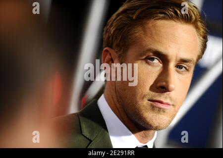 Ryan Gosling nimmt an der Premiere von Columbia Pictures' 'The Ides of March' Teil, die am 27. September 2011 an der Academy of Motion Picture Arts and Sciences in Los Angeles, CA, USA, stattfand. Foto von Lionel Hahn/ABACAPRESS.COM Stockfoto