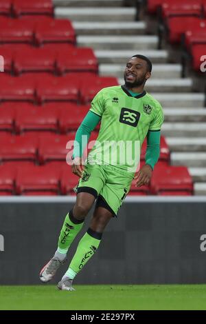 SUNDERLAND, ENGLAND. 12. JANUAR David Amoo von Port Vale während des EFL Trophy Spiels zwischen Sunderland und Port Vale im Stadium of Light, Sunderland am Dienstag 12. Januar 2021. (Kredit: Mark Fletcher, Mi News) Kredit: MI Nachrichten & Sport /Alamy Live Nachrichten Stockfoto