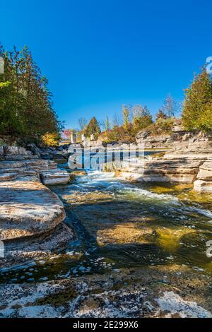 Vierte Chute Conservation Area Bonnechhere River Renfrew County Ontario Kanada Im Herbst Stockfoto