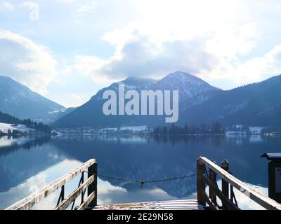 Schliersee, Deutschland: Malerische Winterlandschaft Stockfoto