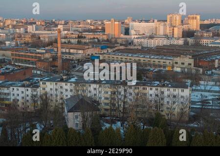 Die Höfe Minsks von oben. Hauptstadt von Weißrussland Stockfoto