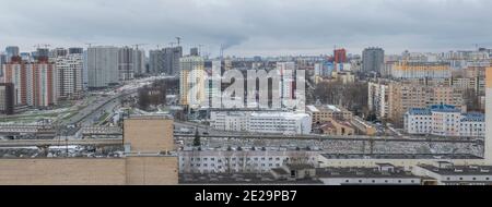 Die Höfe Minsks von oben. Hauptstadt von Weißrussland Stockfoto