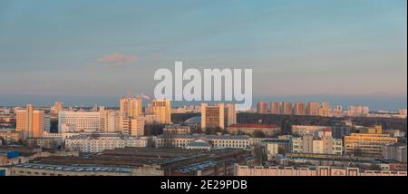 Die Höfe Minsks von oben. Hauptstadt von Weißrussland Stockfoto