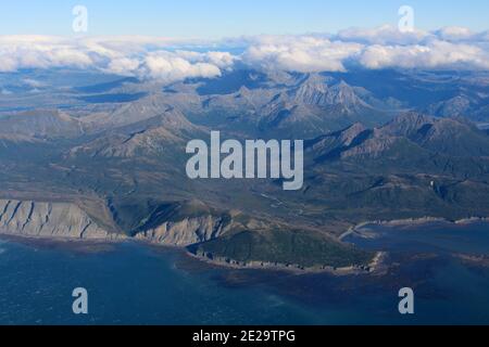 Alaska Küste von einem Flugzeug aus gesehen, USA Stockfoto