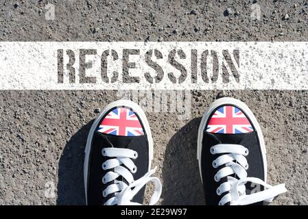 Großbritannien und die Rezession Stockfoto