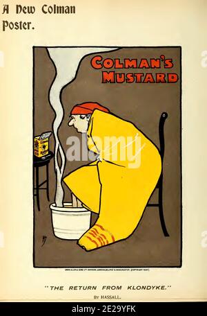Antike Vintage-Werbung für den in Norwich, England ansässigen Gewürzhersteller Colman's Mustard. Stockfoto