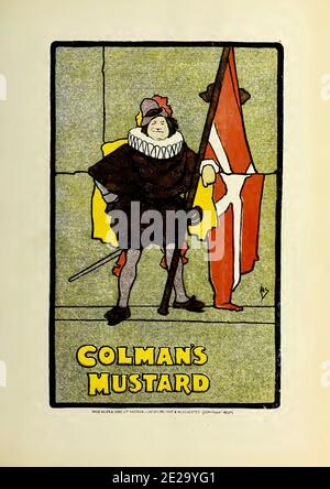 Antike Vintage-Werbung für den in Norwich, England ansässigen Gewürzhersteller Colman's Mustard. Stockfoto