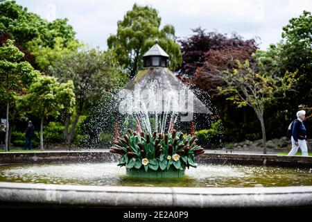 Dublin, Irland. Mai 2019. Blick auf einen Brunnen im Saint Stephen's Green Park in Dublin. Quelle: Alexander Prautzsch/dpa-Zentralbild/ZB/dpa/Alamy Live News Stockfoto