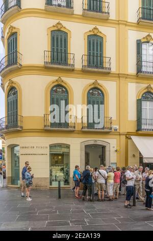 Picasso's Geburtsort, Muso Casa Natal de Picasso, Plaza de la Merced, Malaga Stadt, Andalusien, Spanien Stockfoto