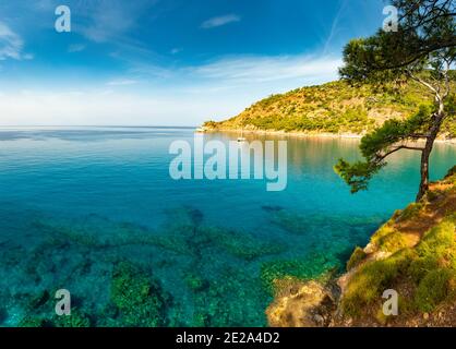 Küste am Mittelmeer in der Nähe von Fethiye Kabak Türkei. Stockfoto