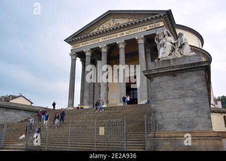 Turin, Piemont/Italien -04/20/2019 - Turin die neoklassische Kirche Gran Madre di Dio. Stockfoto