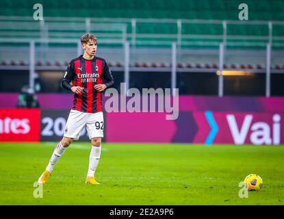 Giacomo Olzer vom AC Mailand im Einsatz während AC Mailand gegen Turin FC, Italienischer Fußball Coppa Italia Spiel, Mailand, Italien, - Foto .LM/Fabrizio Carabelli Stockfoto