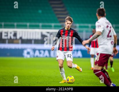 Giacomo Olzer vom AC Mailand im Einsatz während AC Mailand gegen Turin FC, Italienischer Fußball Coppa Italia Spiel, Mailand, Italien, - Foto .LM/Fabrizio Carabelli Stockfoto