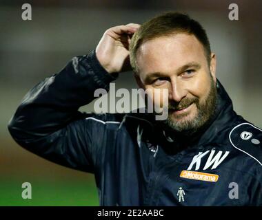 DARTFORD, Großbritannien, JANUAR 12: Kevin Watson Manager von Billericay Town während der National League South zwischen Dartford FC und Billericay Town at Stockfoto