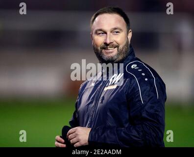 DARTFORD, Großbritannien, JANUAR 12: Kevin Watson Manager von Billericay Town während der National League South zwischen Dartford FC und Billericay Town at Stockfoto