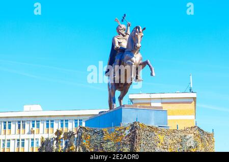 Reiterstatue von Mihai Viteazu in Bukarest Rumänien. Michael der Tapfere der Prinz von Walachei im 16. Jahrhundert Stockfoto