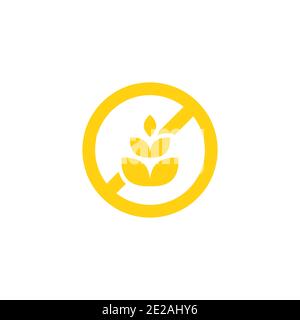 Symbol für glutenfrei. Bio-Lebensmittel. Produktfreie Zutat. Gesundes Brot. Nahrhafte Ernährung, gesunde Ernährung. Zöliakie-Prävention. Vektorgrafik. Stock Vektor