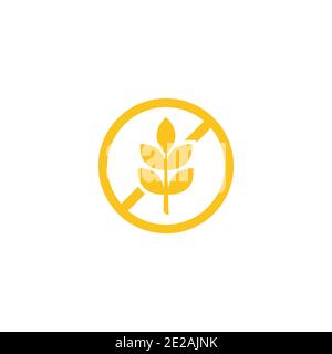 Symbol für glutenfrei. Bio-Lebensmittel. Produktfreie Zutat. Gesundes Brot. Nahrhafte Ernährung, gesunde Ernährung. Zöliakie-Prävention. Vektorgrafik. Stock Vektor
