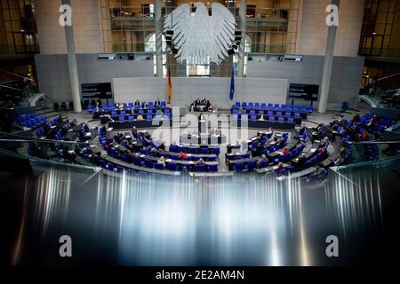 Berlin, Deutschland. Januar 2021. Der Bundestag tagt zur ersten Sitzungswoche des neuen Jahres. Quelle: David Hutzler/dpa/Alamy Live News Stockfoto