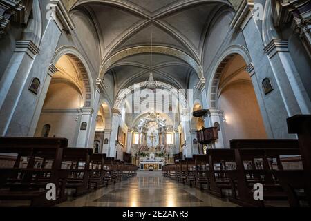 kathedrale der Heiligen Peter und Paul in Pitigliano, Grosseto, Toskana, Italien. Stockfoto