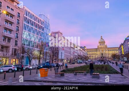 Vaclavske namesti, Wenzelsplatz, Prag, Tschechische Republik Stockfoto