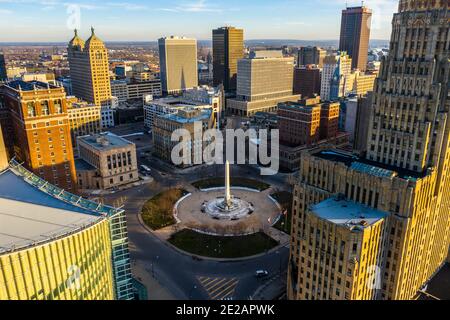 Niagara Square, Downtown Buffalo, NY, USA Stockfoto