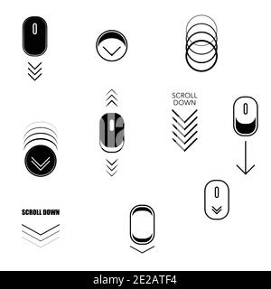 Bildlaufsymbole für Webseiten Stock Vektor