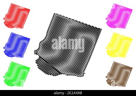 Howard County, Missouri (U.S.-County, Vereinigte Staaten von Amerika, USA, U.S., US) Karte Vektor Illustration, Scribble Skizze Howard Karte Stock Vektor