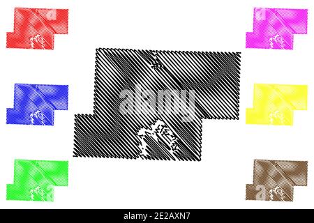 Hickory County, Missouri (U.S.-County, Vereinigte Staaten von Amerika, USA, U.S., US) Karte Vektor Illustration, scribble Skizze Hickory Karte Stock Vektor