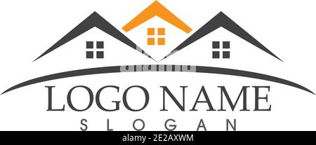 Immobilien, Immobilien und Bau Logo Design Stock Vektor